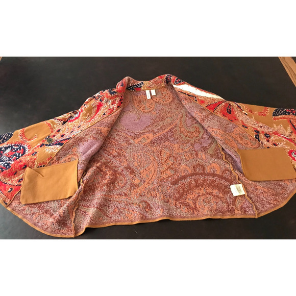 Anthropologie Moth Paisley Intarsia Blazer - Size Extra Small - Picture 5 of 13
